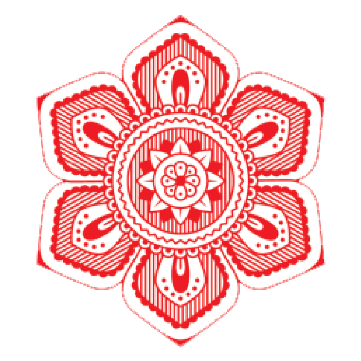 Image d'une fleur à 6 pétale représentatant le 3eme chakra